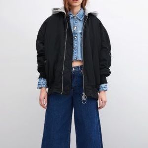 Zara Oversized Hooded Bomber Jacket